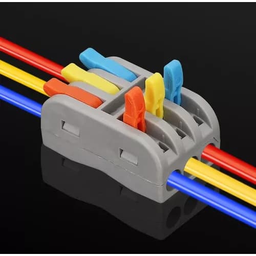 Kit 10 Peças Conector de Pressão Emenda 3 Vias Para Fios Conector Engate Rápido