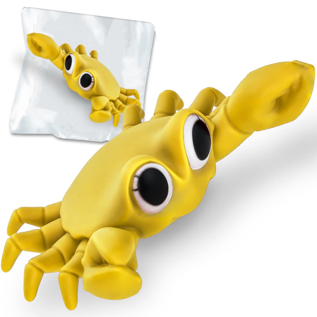 Brinquedo Siri Caranguejo Amarelo Vinil 17cm
