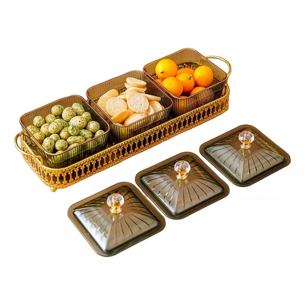 Conjunto 3 Porta Tempeiro E Mantimentos Mais Bandeja