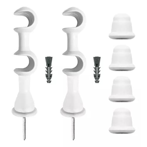 Suporte Cortina Duplo 19/19mm C/ Ponteira Par-Branco