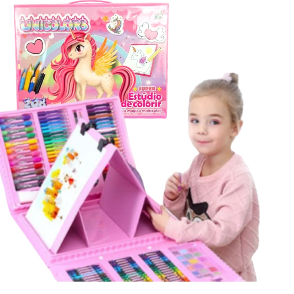 Maleta de pintura infantil para colorir 208 peças PROMOÇÃO