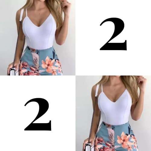 Kit 2 Body Feminino Alcinha com Bojo Decotado e Detalhado na Frente