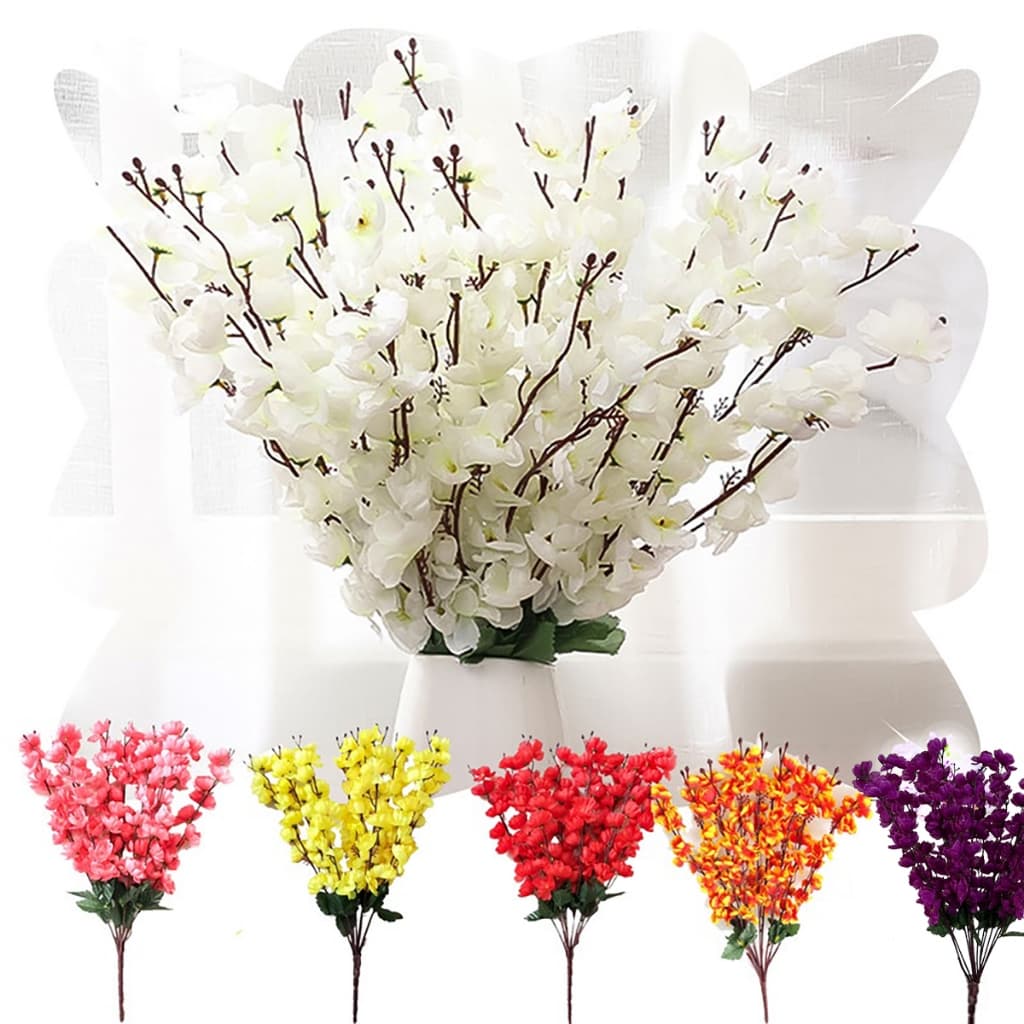 Buque Pessegueiro Flor de Cerejeira Artificial Decoração NFE