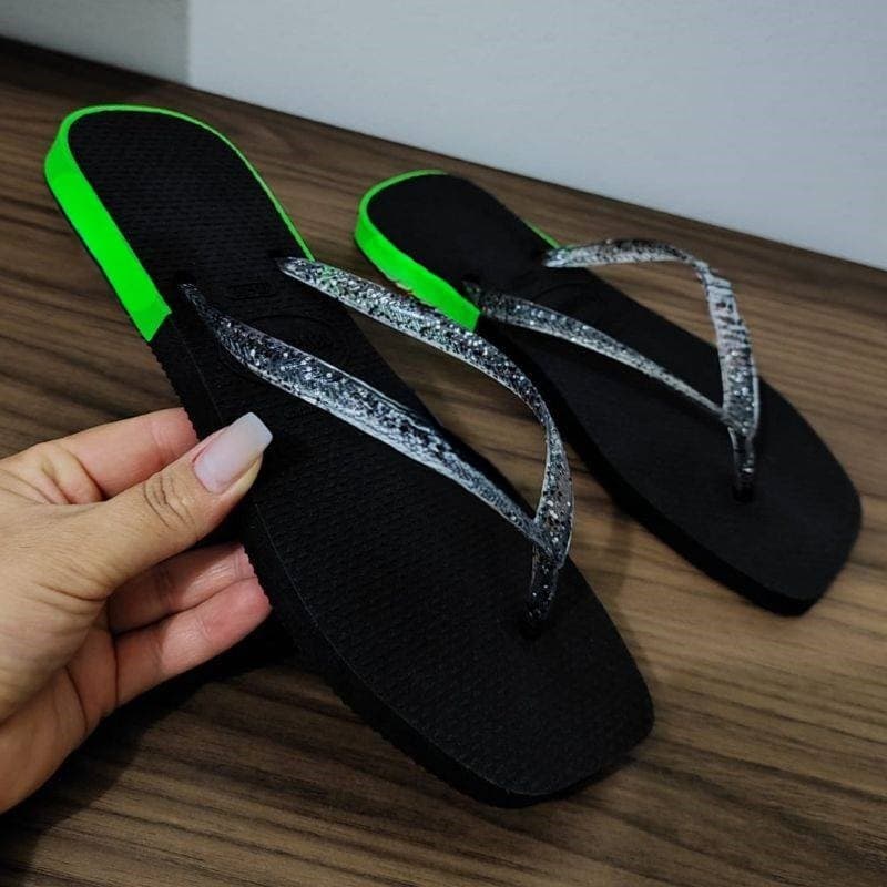 Chinelo Feminino Personalizado de Glitter