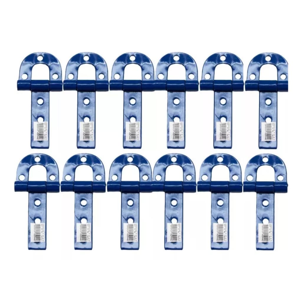 12 Dobradiça Porteira 138mm Nº 0 Aço Carbono Ferradura Portão Porta