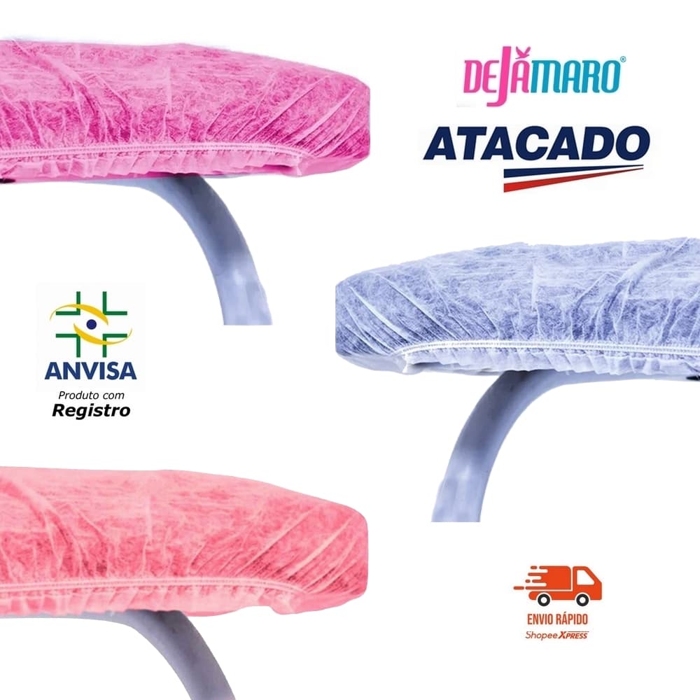 Lençol descartável rosa e branco TNT 2,20x0,90 maca no ATACADO c/ elásticos em todas as extremidades
