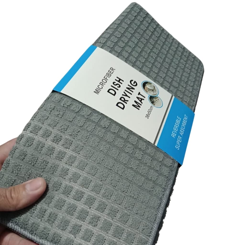 Aparador de Louça Tapete Cinza Microfibra Super Absorvente Escorredor Copos Panelas Talheres  38x50