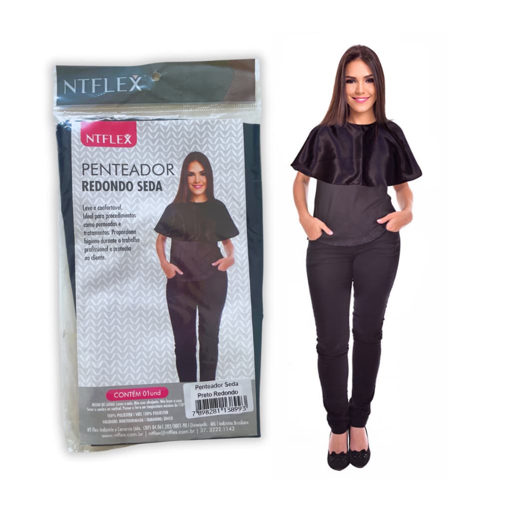 Penteador Redondo de Seda - 100% poliéster e vies 100% poliéster - Higiene e Proteção NTFLEX