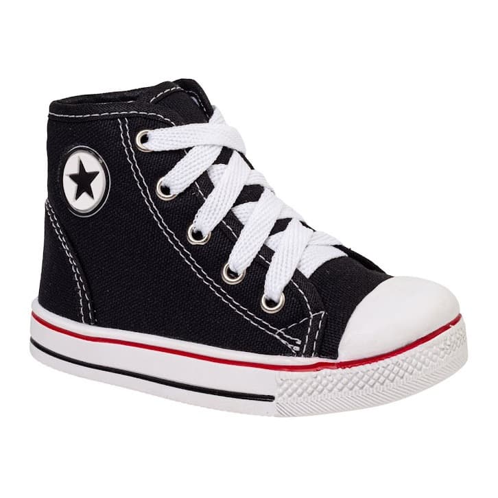 Tenis Cano Alto Infantil Masculino Preto  *ENVIO IMEDIATO*