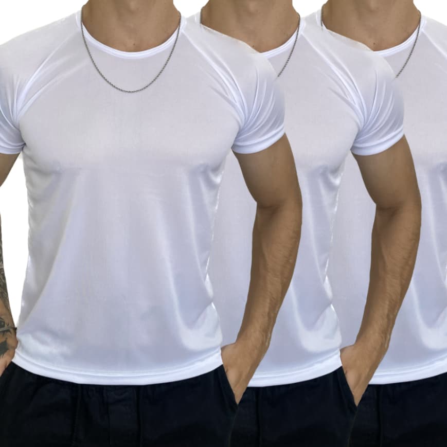 kit 3 camisetas dryfit masculina lisa academia