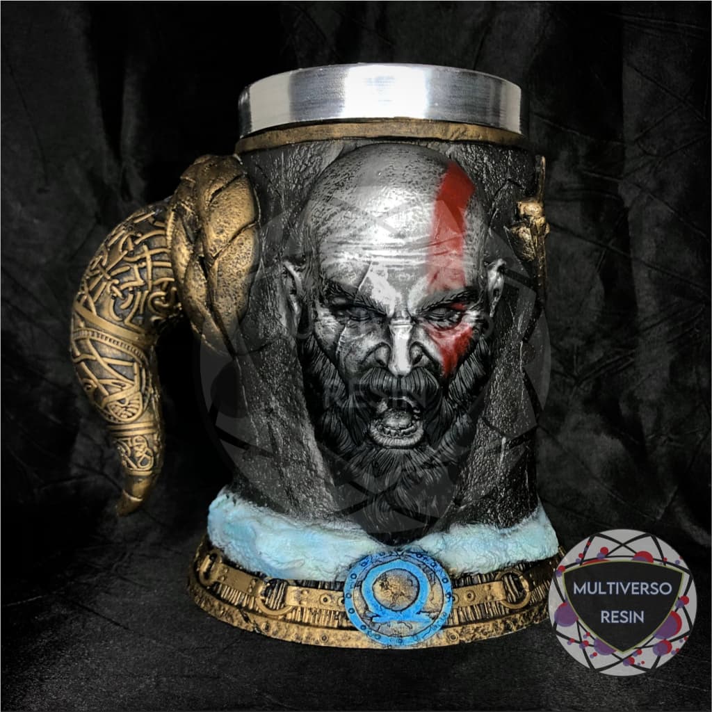 Caneca/Copo Premium God of War Kratos Ragnarok 3D Resina