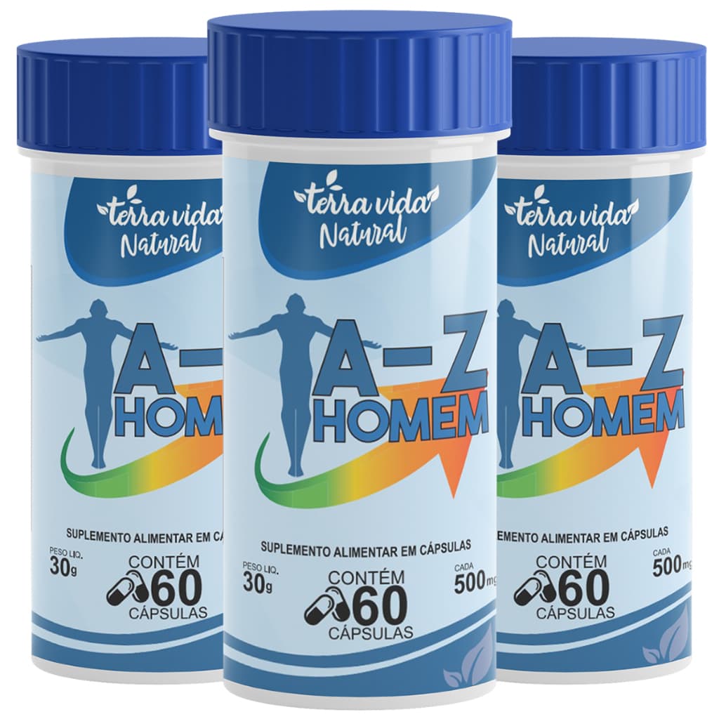 Kit com 3 Multivitamínico A-Z Homen 180 cápsulas
