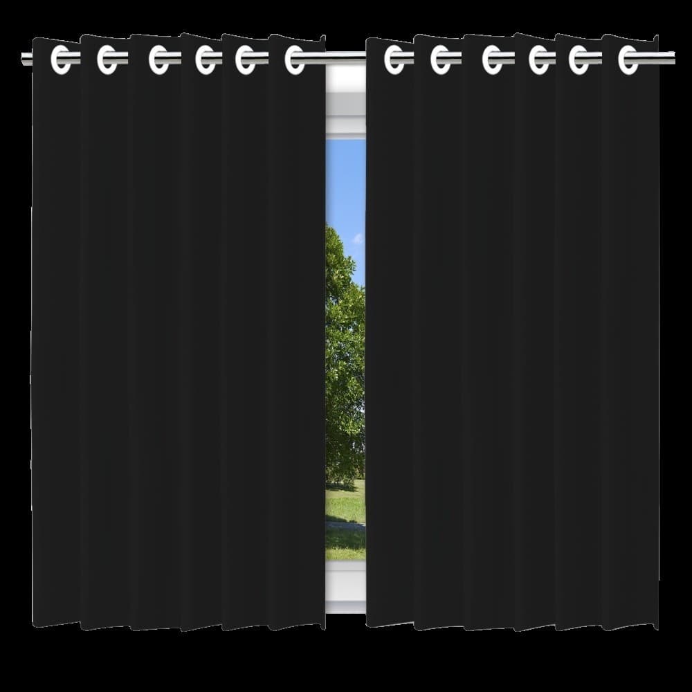 Cortina Blackout Preto com ilhos - 280x280cm sala ou quarto