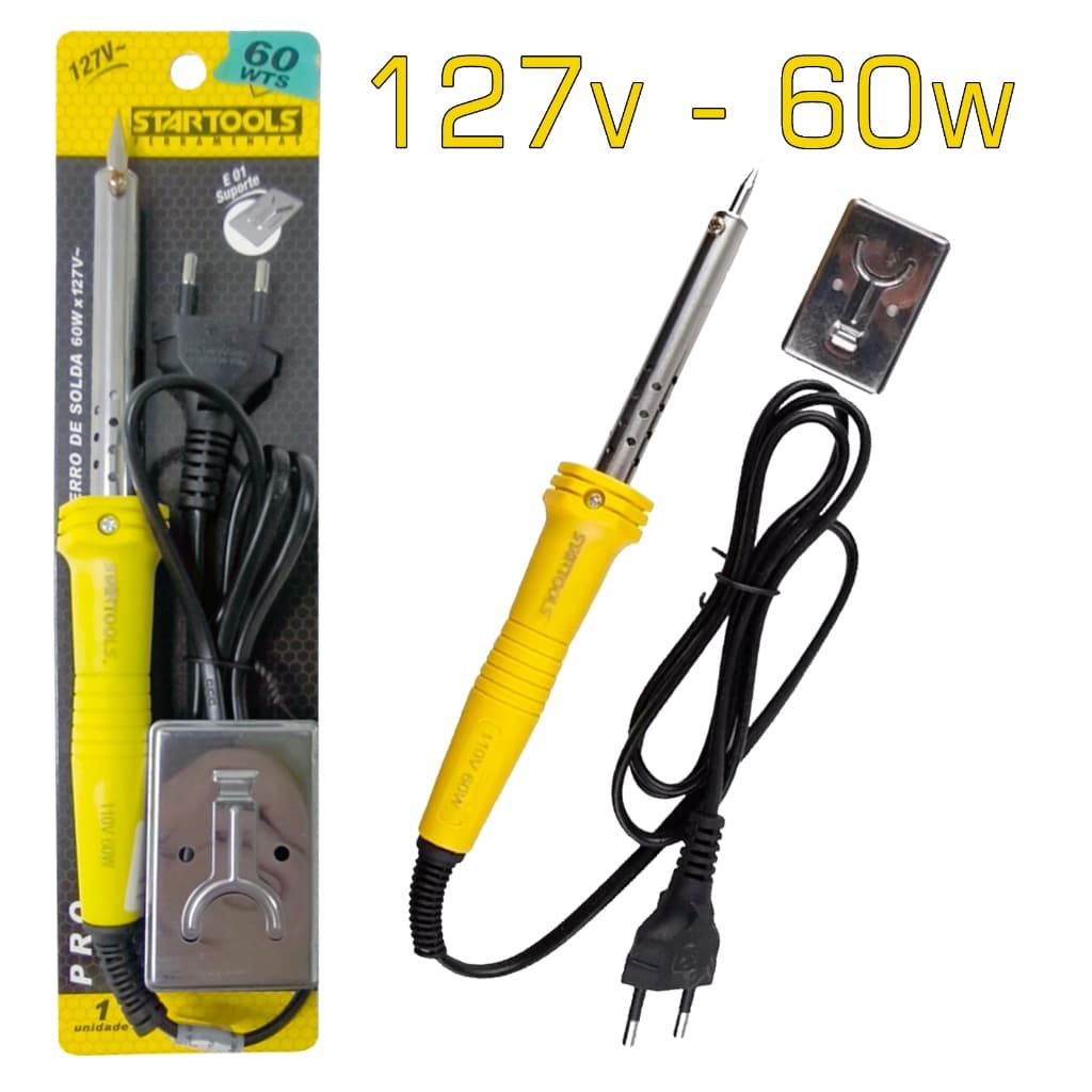 Ferro De Solda Com Suporte 60w Alta Potência 110 127v - soldagem com estanho Linha Profissional
