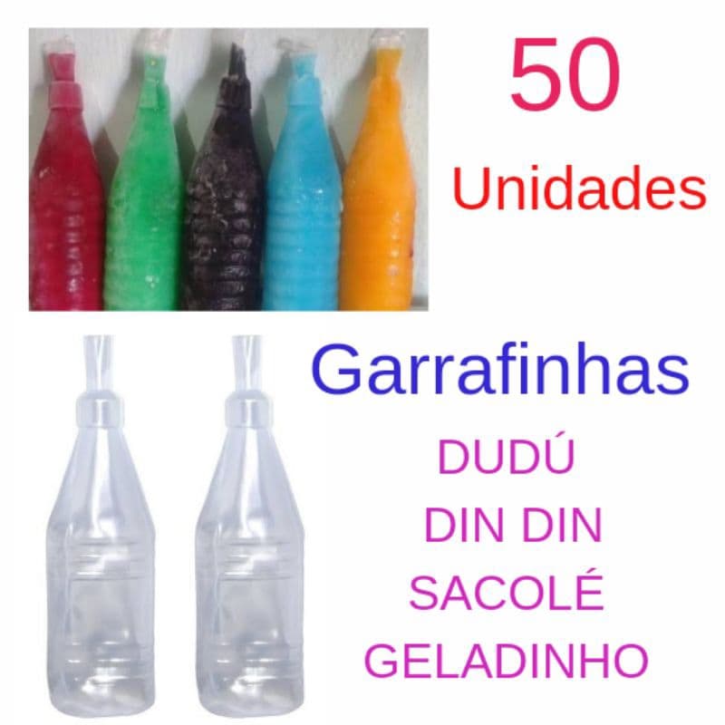 🔥OFERTA🔥50 Embalagens para Geladinho Garrafinha 140ml | Sacolé | Dindin | Chup Chup | Gelinho Gourmet