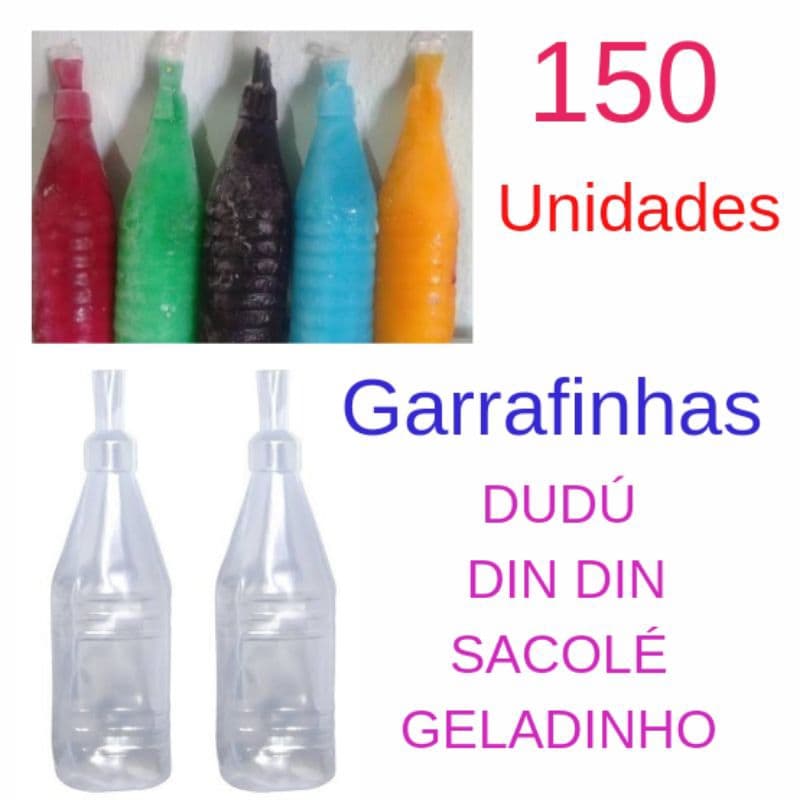 150 Embalagens para geladinhos 140ml tipo garrafinha /dim dim/ sacolé