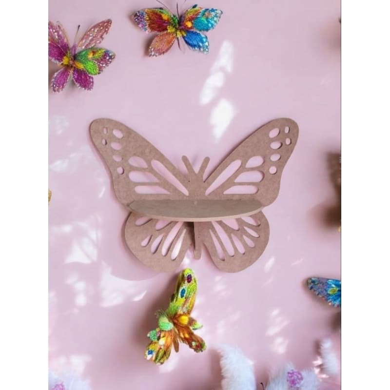 Prateleira Decorativa nincho Borboleta em MDF