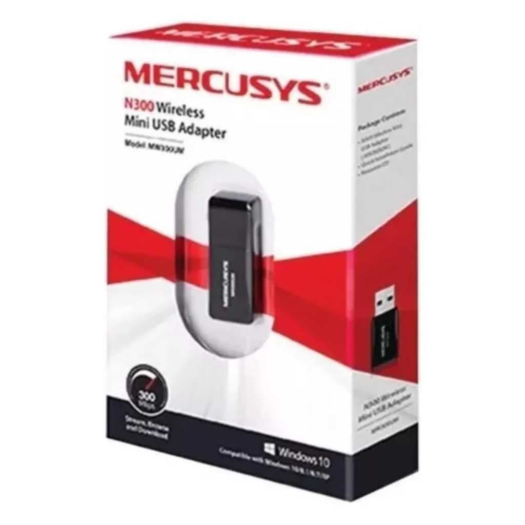 Adaptador Antena Wi-fi N300 Mercusys Mw300um 2.4ghz Usb 2.0