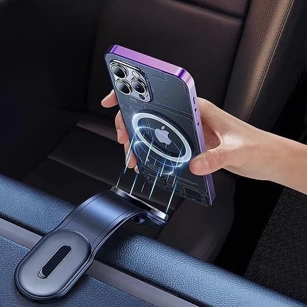 Suporte de telefone magnético para carro com carregamento sem fio 2 em 1-J8