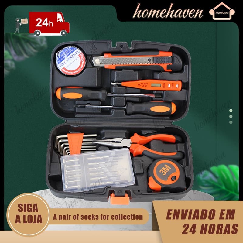Kit 22/Kit 9 caixa de ferramentas multifuncional, caixa de ferramentas portátil, uma caixa de ferramentas portátil indispensável para a família