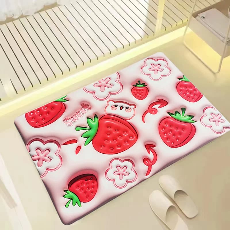Tapetes Com Efeito 3D Antiderrapante Para Banheiro Cozinhas Diversos Modelos Secagem Rápida