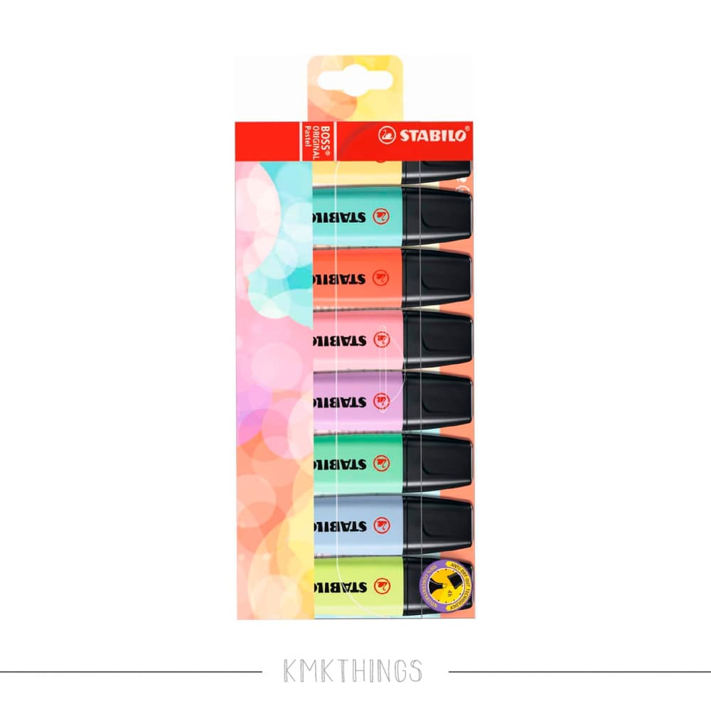 Marca Texto Stabilo Boss Pastel Diversas - Kit 8 Stabilo Boss - Stabilo