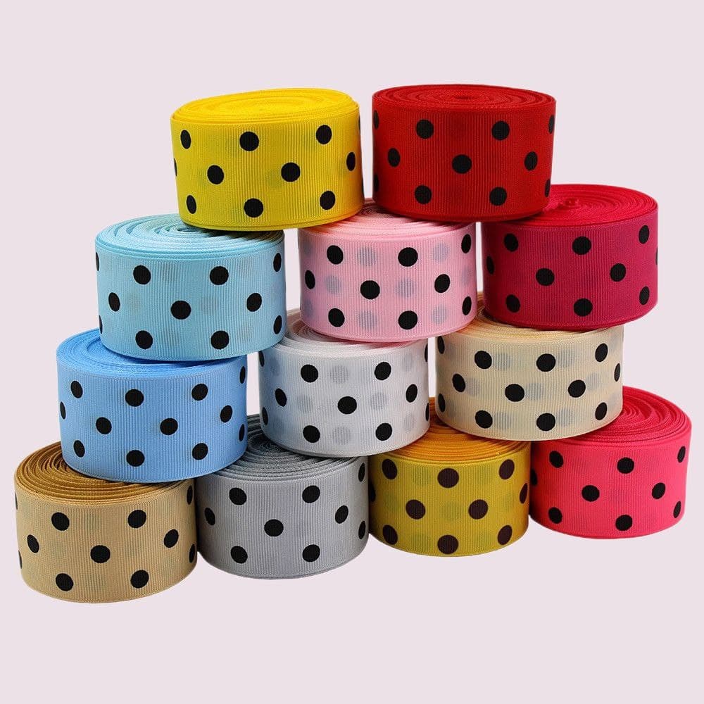 Fita de Gorgurão poá estampa de bolinha 4,0cm x 10mts