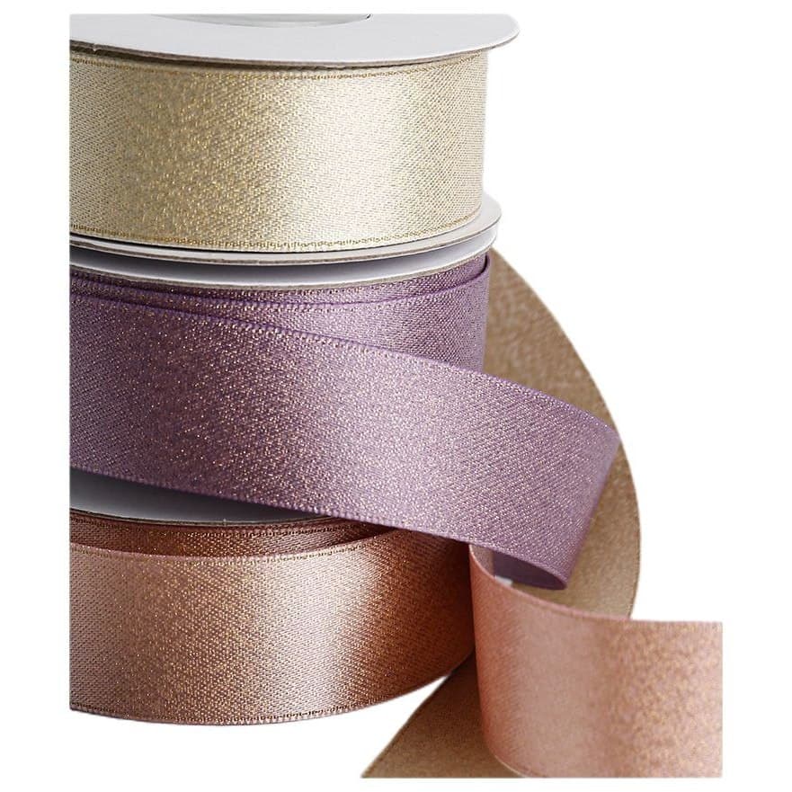 Fita de Cetim Com Lurex Prata Nº 09 38mm Com 10 Metros