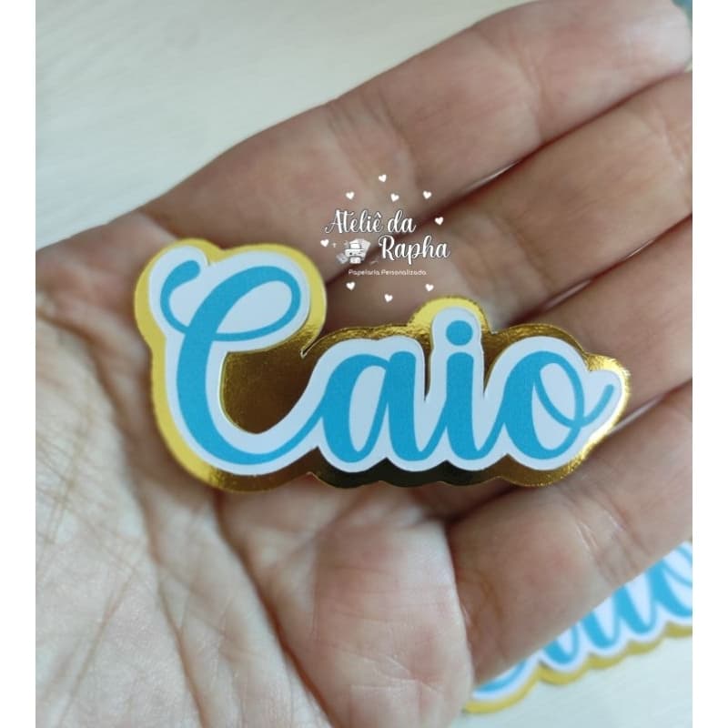 Aplique Nome em Camadas com Lamicote Dourado ou Prata Personalizado