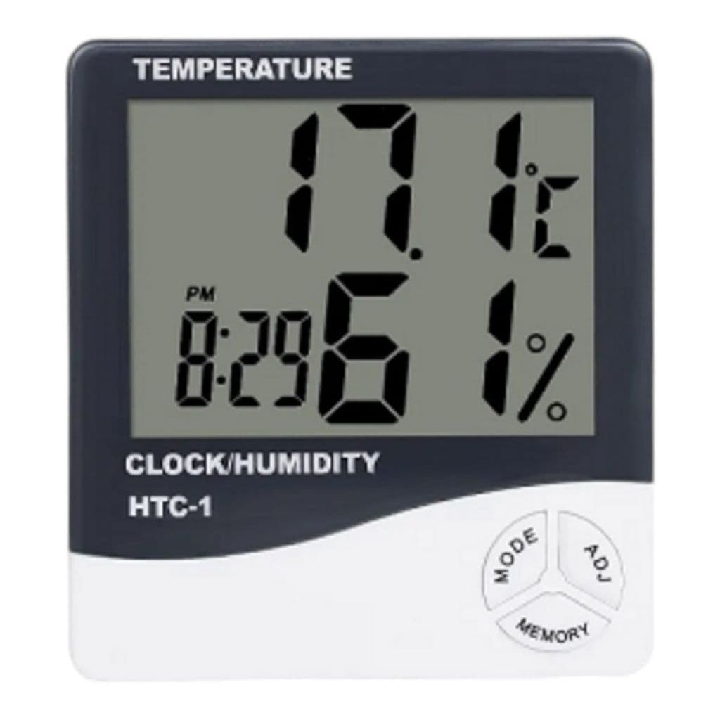 Termo higrômetro digital com medidor de temperatura relógio umidade RF