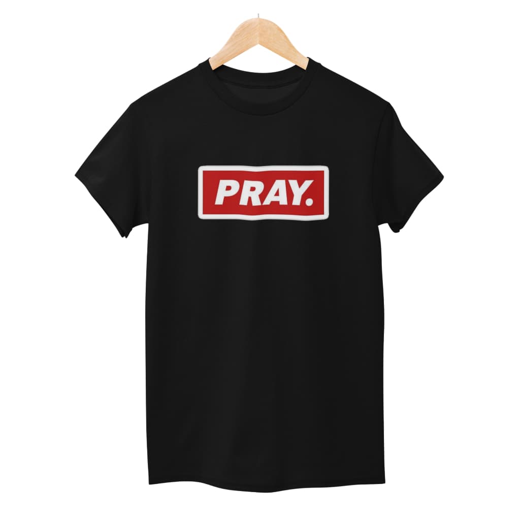 Camiseta Pray Oração Unissex Yeshua Jesus Cristã Conferência Igreja 100% Algodão Alta Qualidade Plus Size