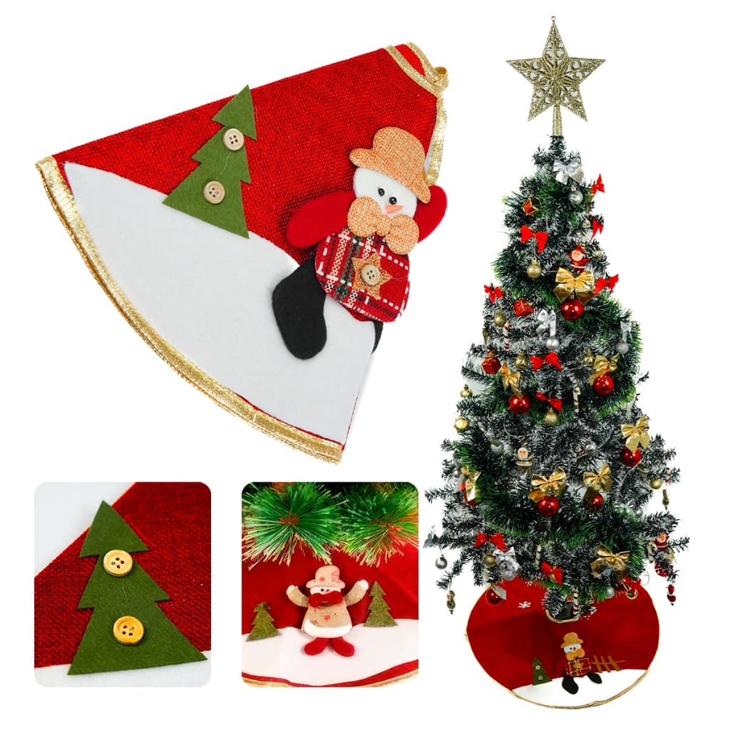Saia Tapete Árvore De Natal Boneco De Neve 60 Cm Luxo Decoração Base