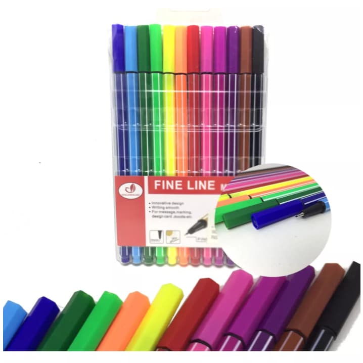 Kit Caneta Fine Line Varias Cores Ponta Fina 0.4mm