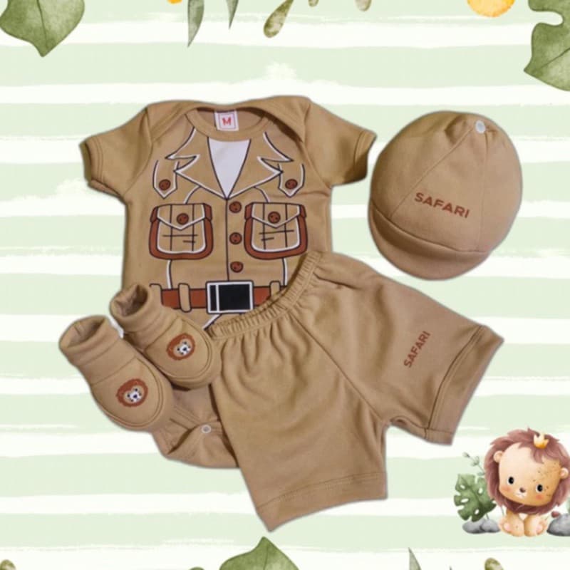kit bebê Safari-personagens,temáticos 100% algodão