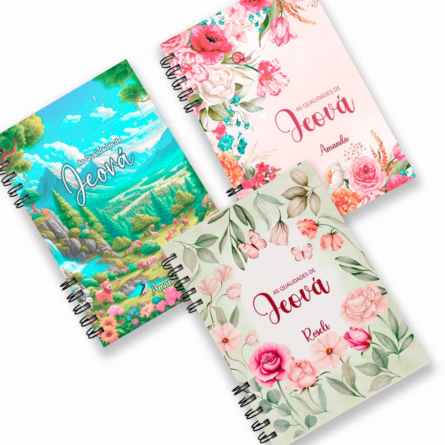 Caderno  Qualidades de Jeová COM O NOME DO COMPRADOR, Jw, testemunhas de Jeová
