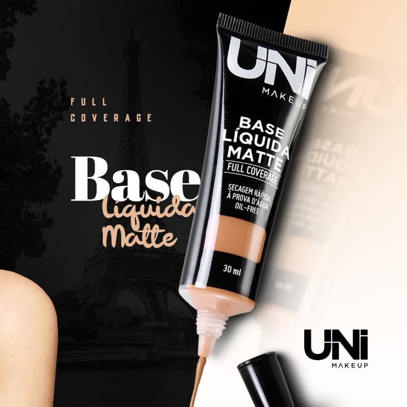 Base Líquida Matte Full Coverage - Uni MakeUp