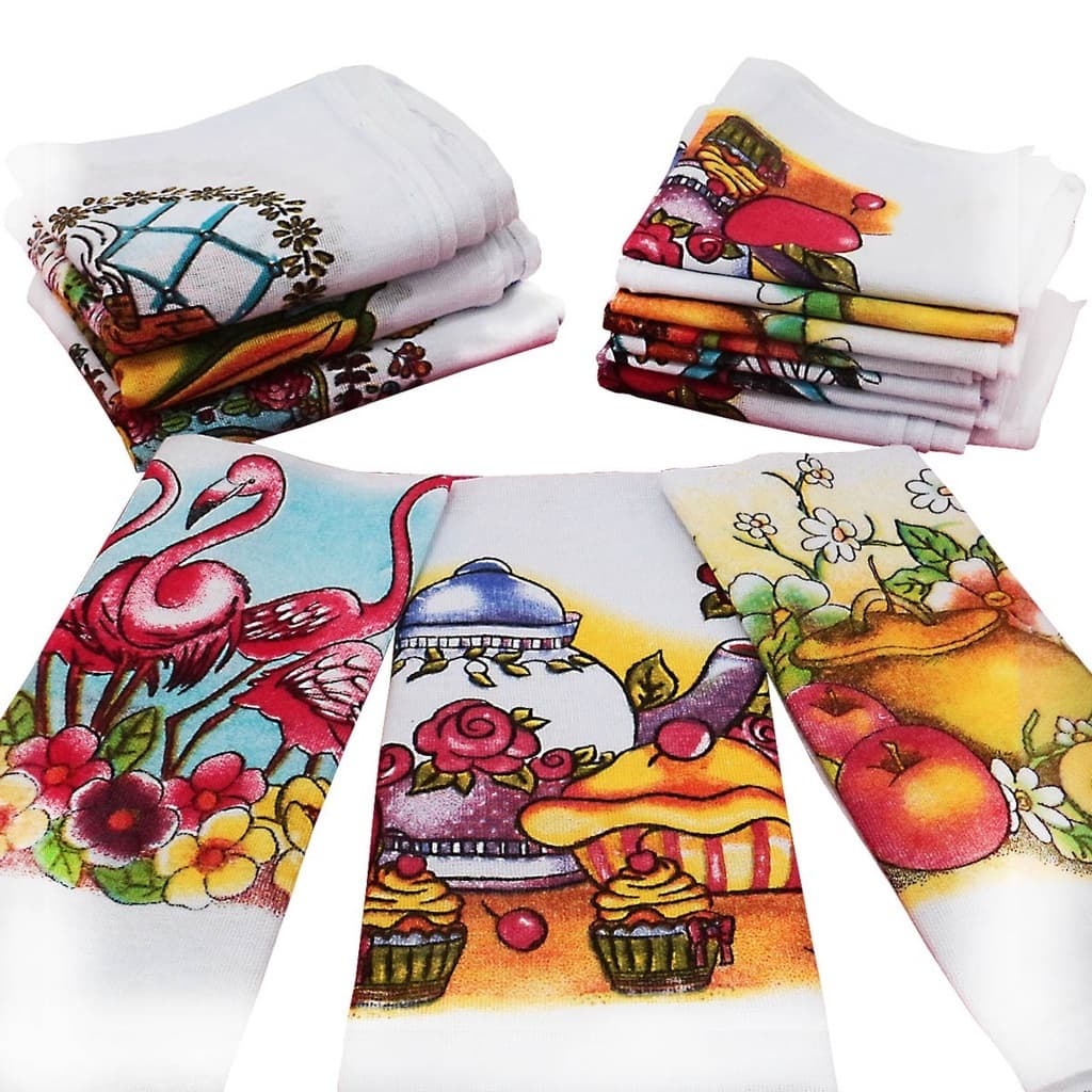 Pano De Prato Estampado Atacado O Legitimo Kit Com 10 Peças