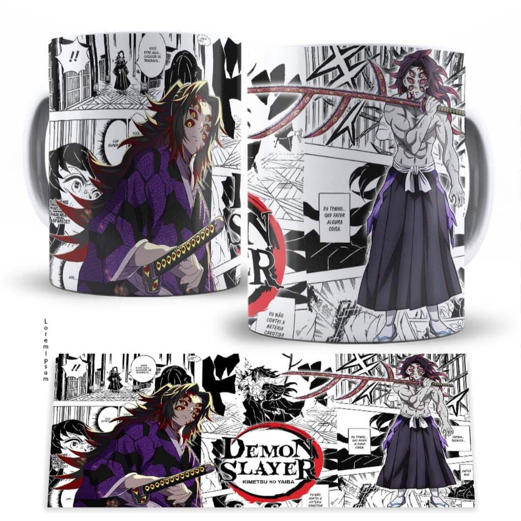 Caneca Demon Slayer Kokushibo Xícara Personalizada 325ml