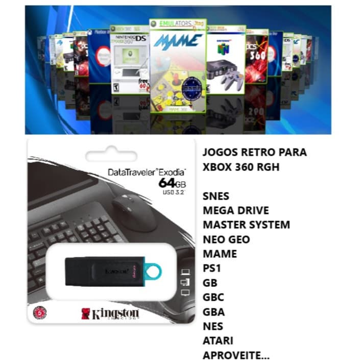 Kit Super Coleção Clássico para Xbox Dispositivo USB Personalizado RGH