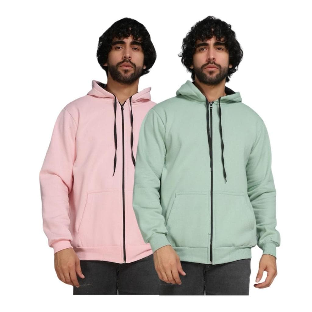 kit 2 Blusa De Frio Casaco Moletom Com Ziper
