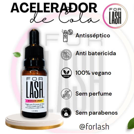 Acelerador para Cola de Cílios , Finalizador e Selador de cola para Extensão de Cílios - For Lash
