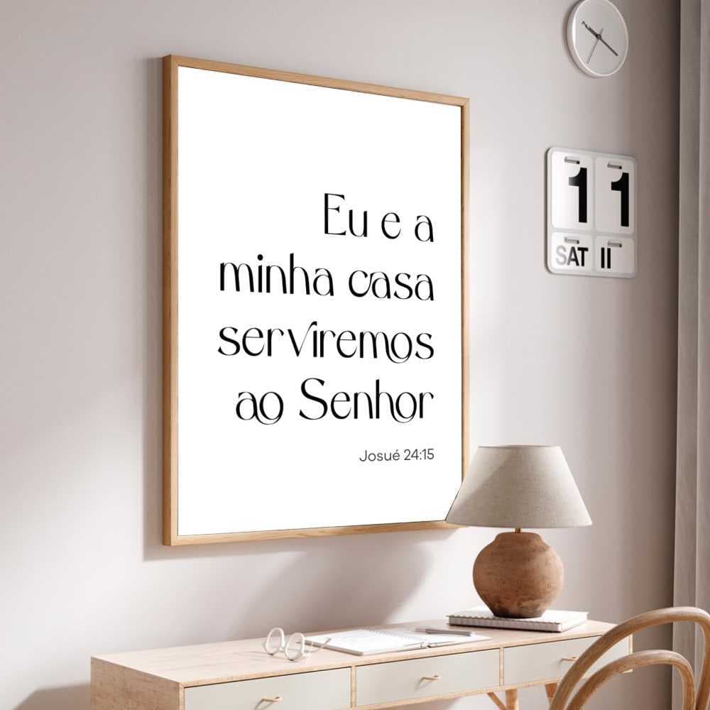 Quadro Decorativo Eu E Minha Casa Serviremos Ao Senhor Moldura Caixa TokQuadros
