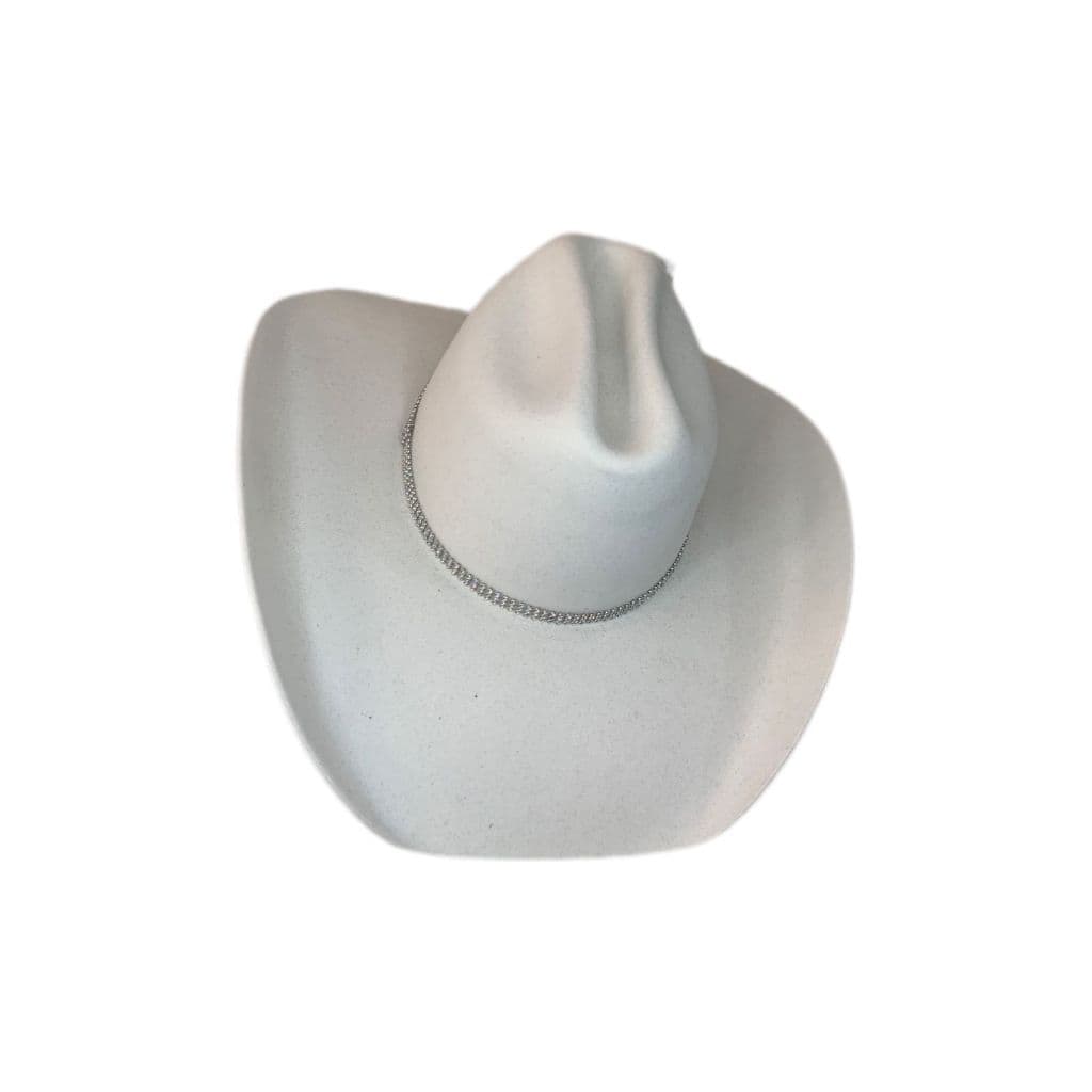 Chapeu Branco Country Cowgirl Americano Com Bandinha Stress Luxo Brilho Texas Premium