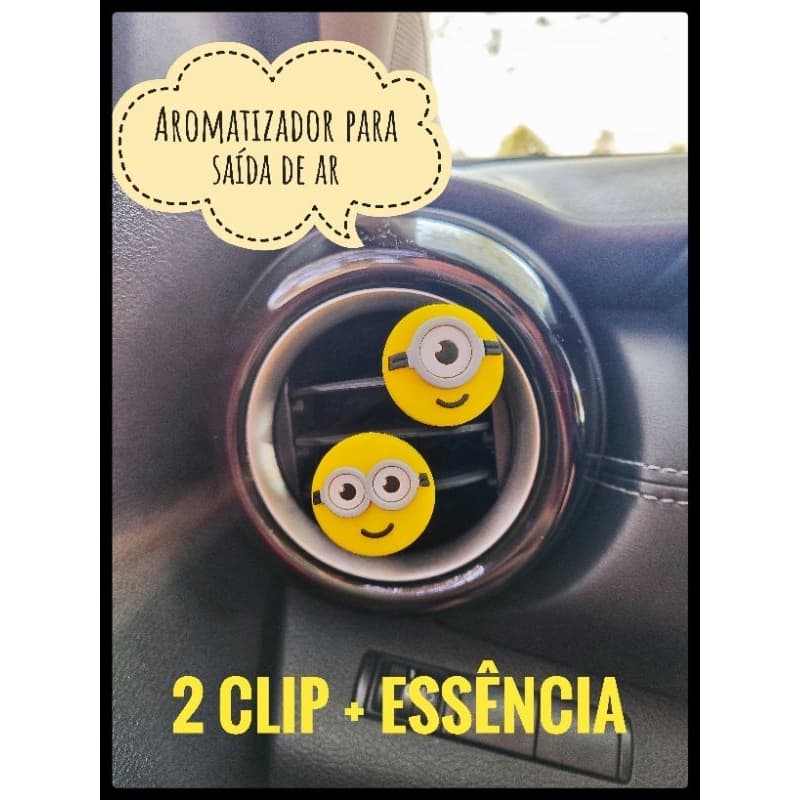 Kit Clip Aromatizador de Carro Acessório para Carro Decoração Carro Feminino Essência + 2 clip