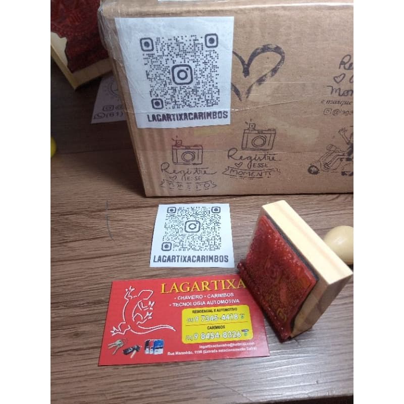carimbo qrcode com almofada ( 4/4 cm ou 5/5 cm com almofada)