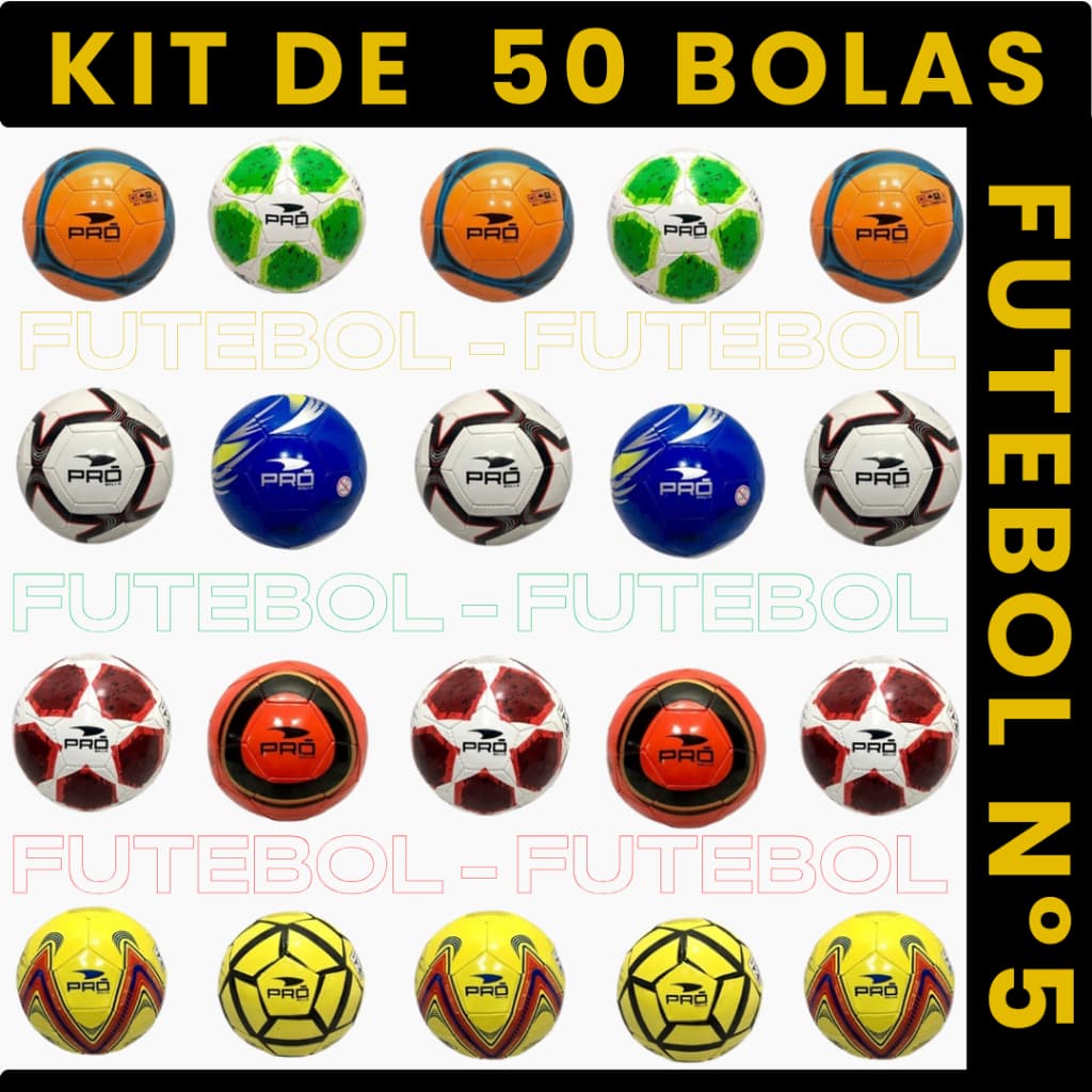 KIT 50 BOLAS FUTEBOL CAMPO GRANDE TAMANHO 5 CAMPO SINTETICO ALEATORIAS