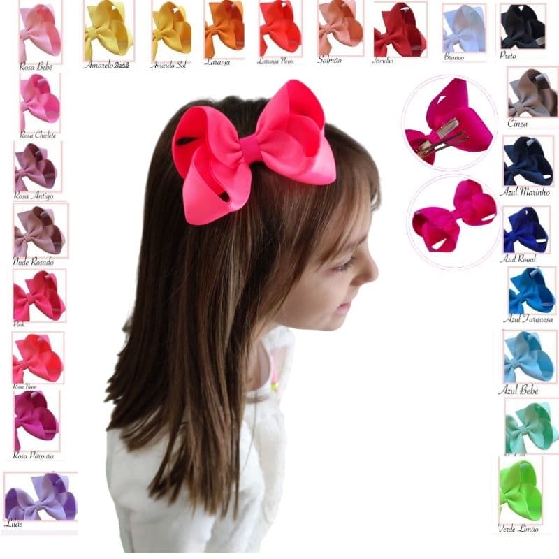 10 Laços grande de cabelo infantil BOUTIQUE no bico de pato personalizado