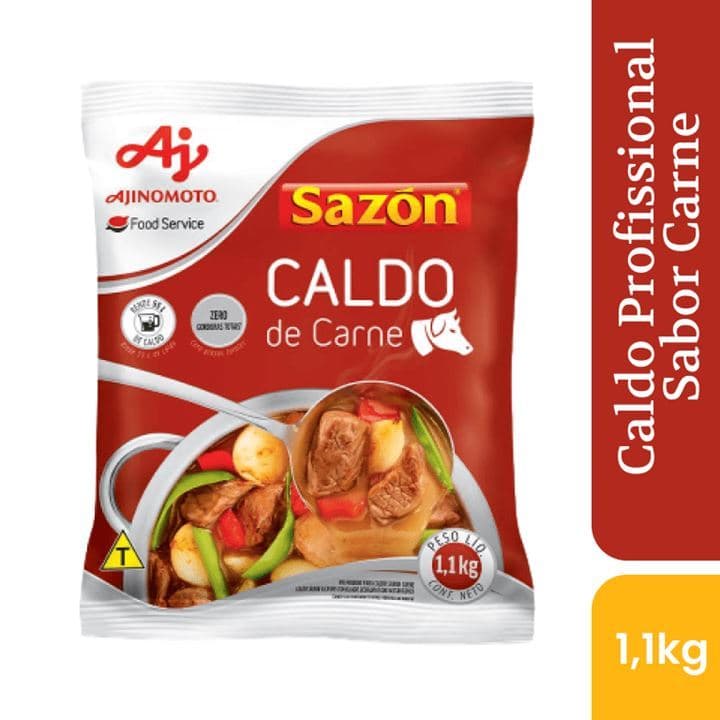 Caldo Sazon Profissional Sabor Carne 1,1kg Rende 55L