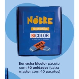 Borracha Bicolor prima azul/vermelha caixa com 40 unidades – NOBRE