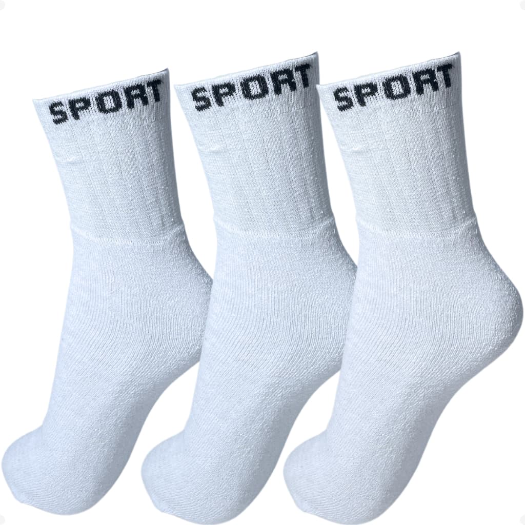 Kit Meia Masculina Esportiva Cano Alto Algodão Tamanho 40-46